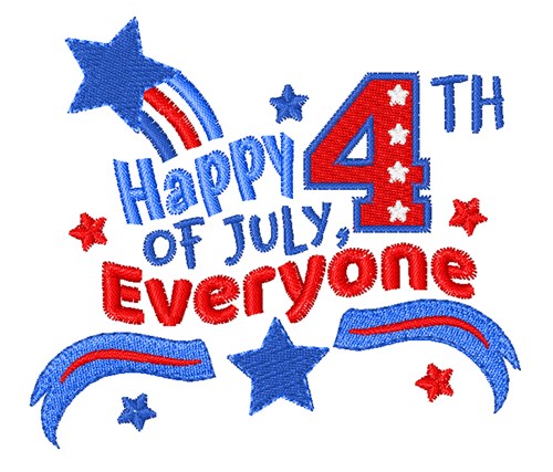 Happy 4th Of July Machine Embroidery Design