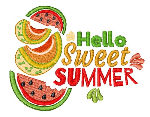 Hello Sweet Summer Machine Embroidery Design