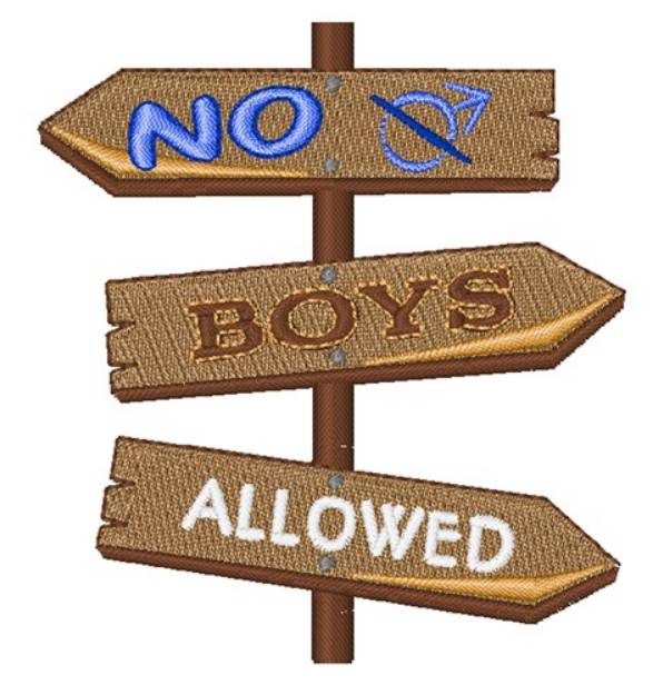 Picture of No Boys Allowed Machine Embroidery Design