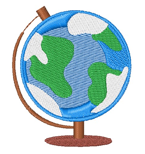 World Globe Machine Embroidery Design