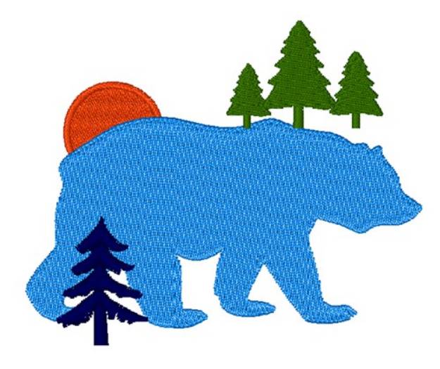 Picture of Bear In Trees Machine Embroidery Design