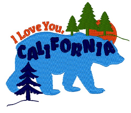 Love You California Machine Embroidery Design