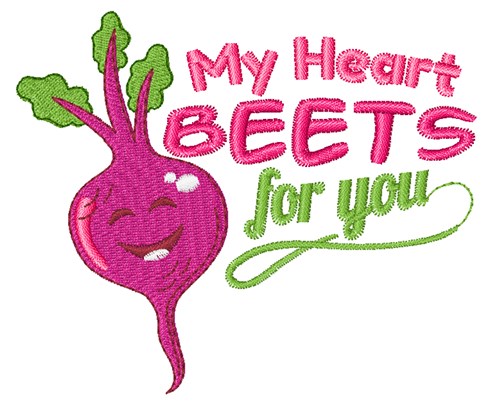 My Heart Beets Machine Embroidery Design
