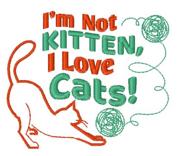 Picture of I Love Cats Machine Embroidery Design