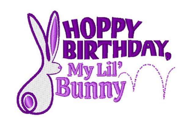Picture of Hoppy Birthday Lil Bunny Machine Embroidery Design