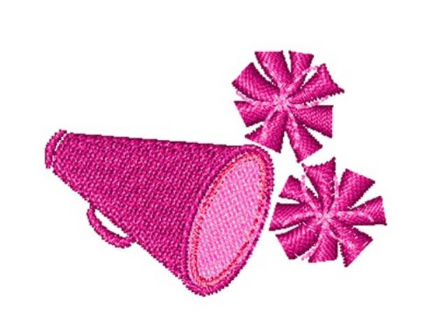 Picture of Megaphone & Cheer Poms Machine Embroidery Design