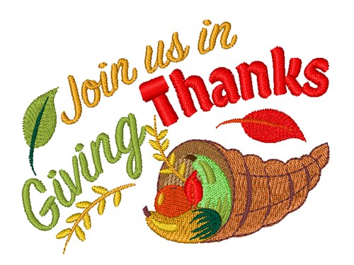 Join Us In Giving Thanks Machine Embroidery Design
