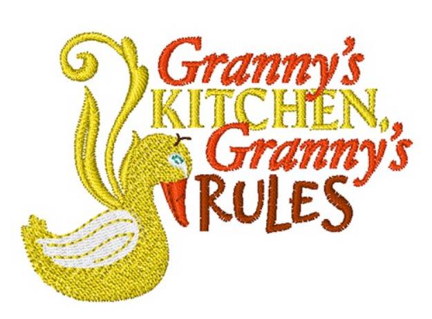 Picture of Grannys  Kitchen Grannys Rules Machine Embroidery Design