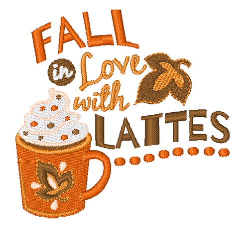 In Love With Lattes Machine Embroidery Design