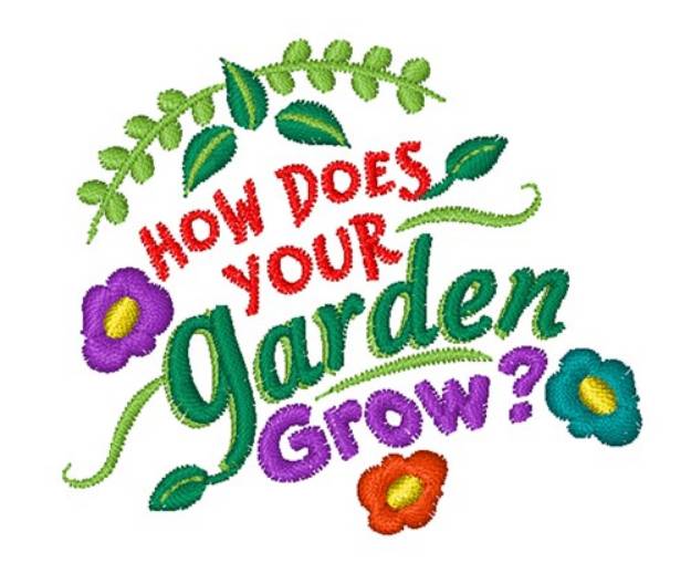 Picture of How Does Your Garden Grow Machine Embroidery Design