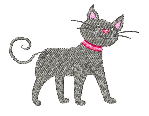 Gray Cat Machine Embroidery Design