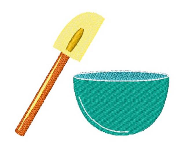 Picture of Spatula & Mixing Bowl Machine Embroidery Design