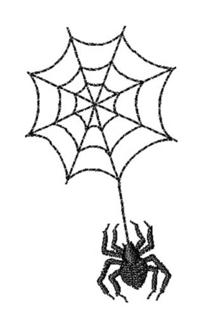 Picture of Halloween Spider & Web Machine Embroidery Design