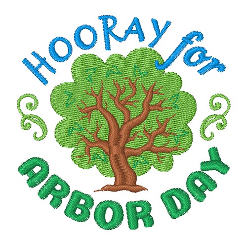 Hooray For Arbor Day Machine Embroidery Design