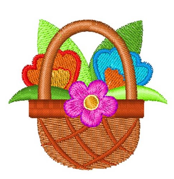 Picture of Floral Basket Machine Embroidery Design