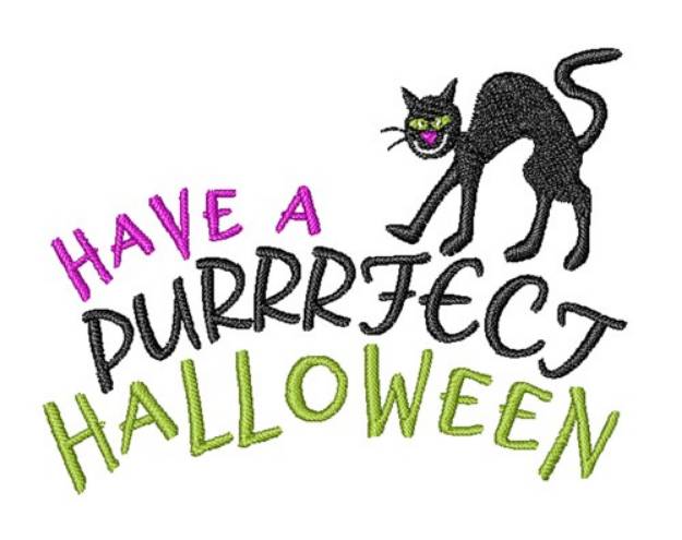 Picture of Have A Purrrfect Halloween Machine Embroidery Design