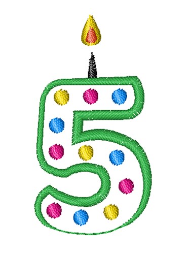 Five Candle Machine Embroidery Design
