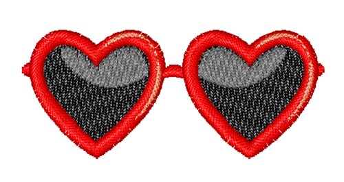 Heart Glasses Machine Embroidery Design