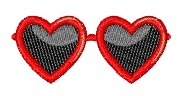 Picture of Heart Glasses Machine Embroidery Design