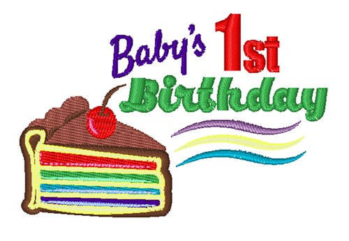 Babys 1st Birthday Machine Embroidery Design