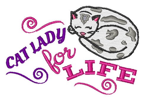 Cat Lady Machine Embroidery Design