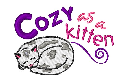 Cozy Kitten Machine Embroidery Design