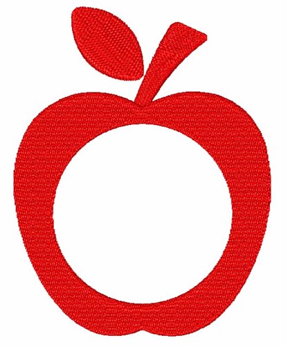 Apple Monogram Frame Machine Embroidery Design
