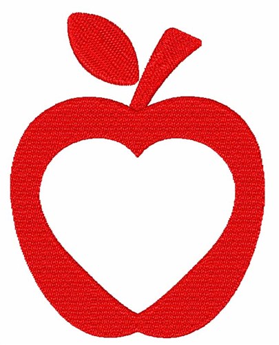 Apple Heart Monogram Machine Embroidery Design