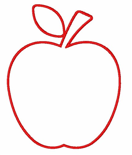 Apple Outline Machine Embroidery Design