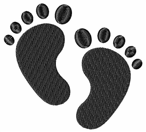 Cartoon Baby Footprints Machine Embroidery Design