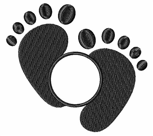 Baby Footprint Monogram Machine Embroidery Design