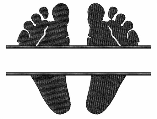 Baby Footprint Name Drop Machine Embroidery Design