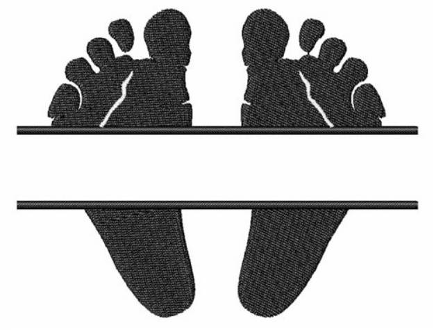 Picture of Baby Footprint Name Drop Machine Embroidery Design