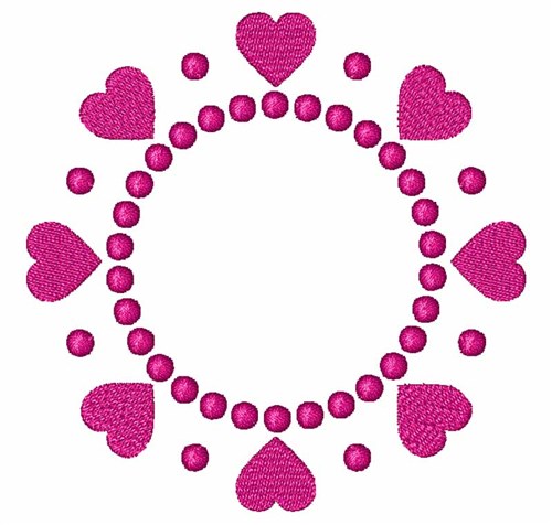Valentines Day Hearts Monogram Machine Embroidery Design