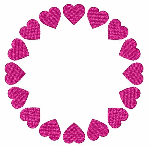 Heart Circle Frame Machine Embroidery Design