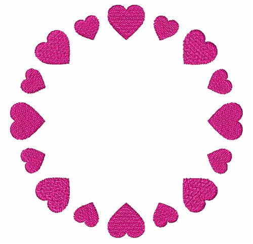 Valentines Day Monogram Frame Machine Embroidery Design