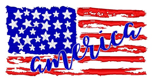 American Flag Distressed Machine Embroidery Design