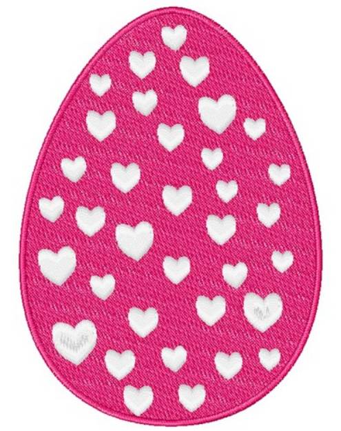 Picture of Easter Egg With Hearts Machine Embroidery Design