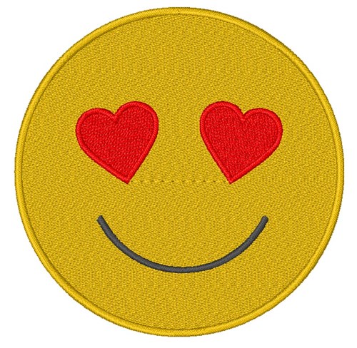 Heart Eyes Emoji Machine Embroidery Design