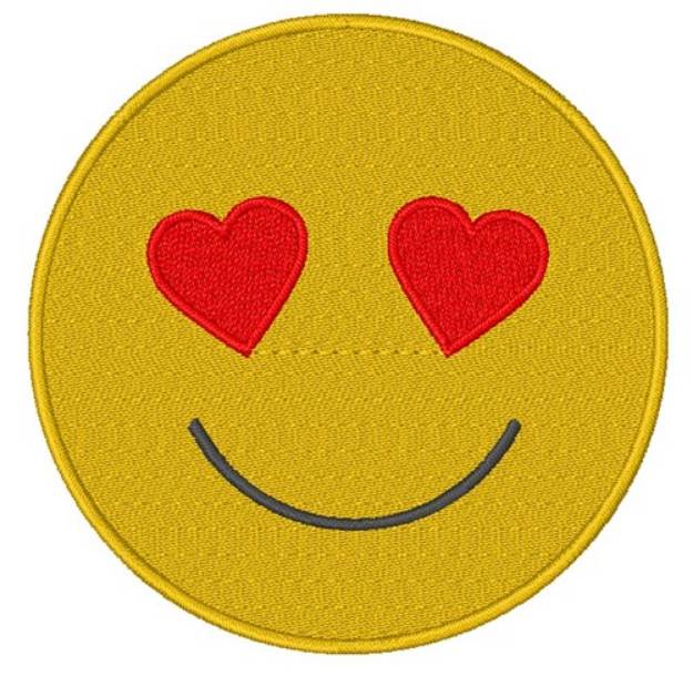Picture of Heart Eyes Emoji Machine Embroidery Design