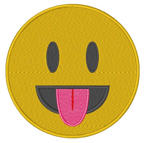 Tongue Out Emoji Machine Embroidery Design