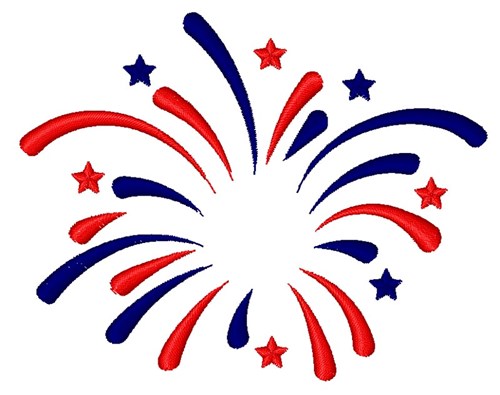 Patriotic Fireworks Machine Embroidery Design