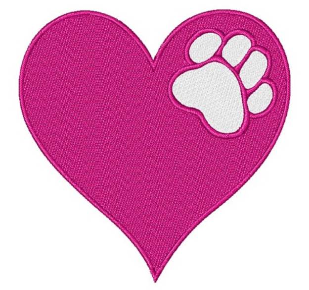 Picture of Heart & Dog Paw Machine Embroidery Design