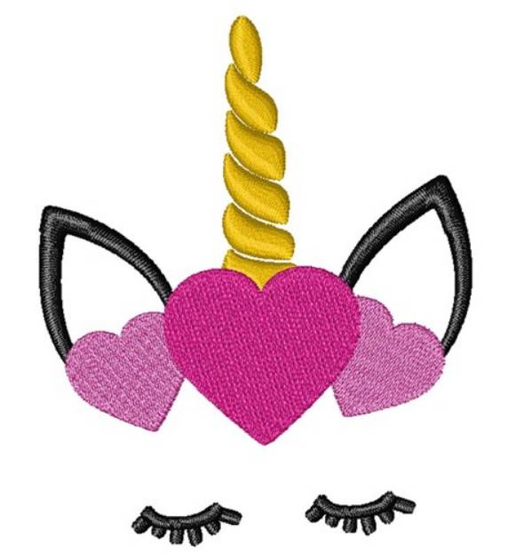 Picture of Valentines Day Unicorn Machine Embroidery Design
