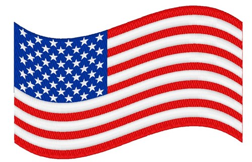 Waving USA Flag Machine Embroidery Design