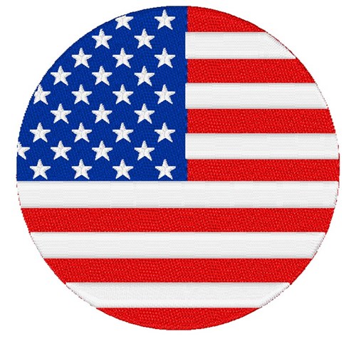 USA Flag Circle Machine Embroidery Design