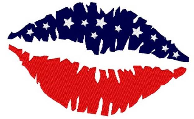 Picture of USA American Flag Lips Machine Embroidery Design