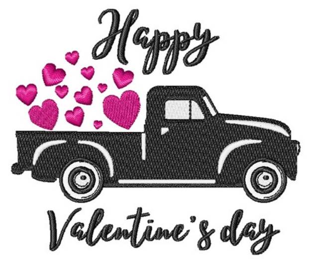 Picture of valentinetruckwithtext Machine Embroidery Design
