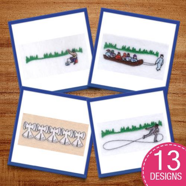 Picture of Winter Pocket Toppers Embroidery Design Pack