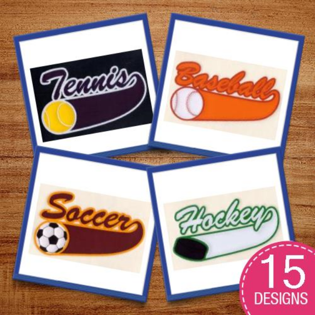Picture of Sports Multi Color Applique Embroidery Design Pack